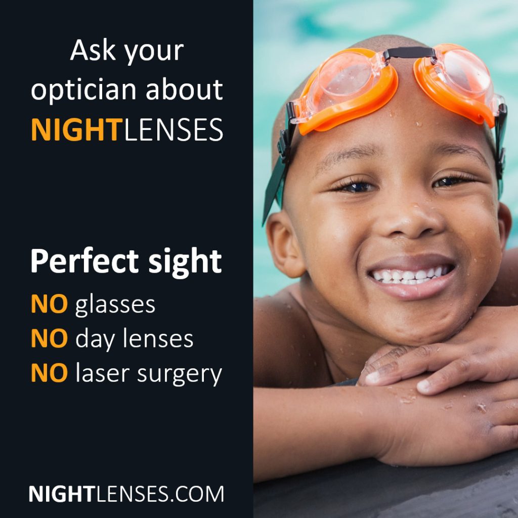 Night lenses - orthokeratology ortho-k sleep contact lens - boy pool